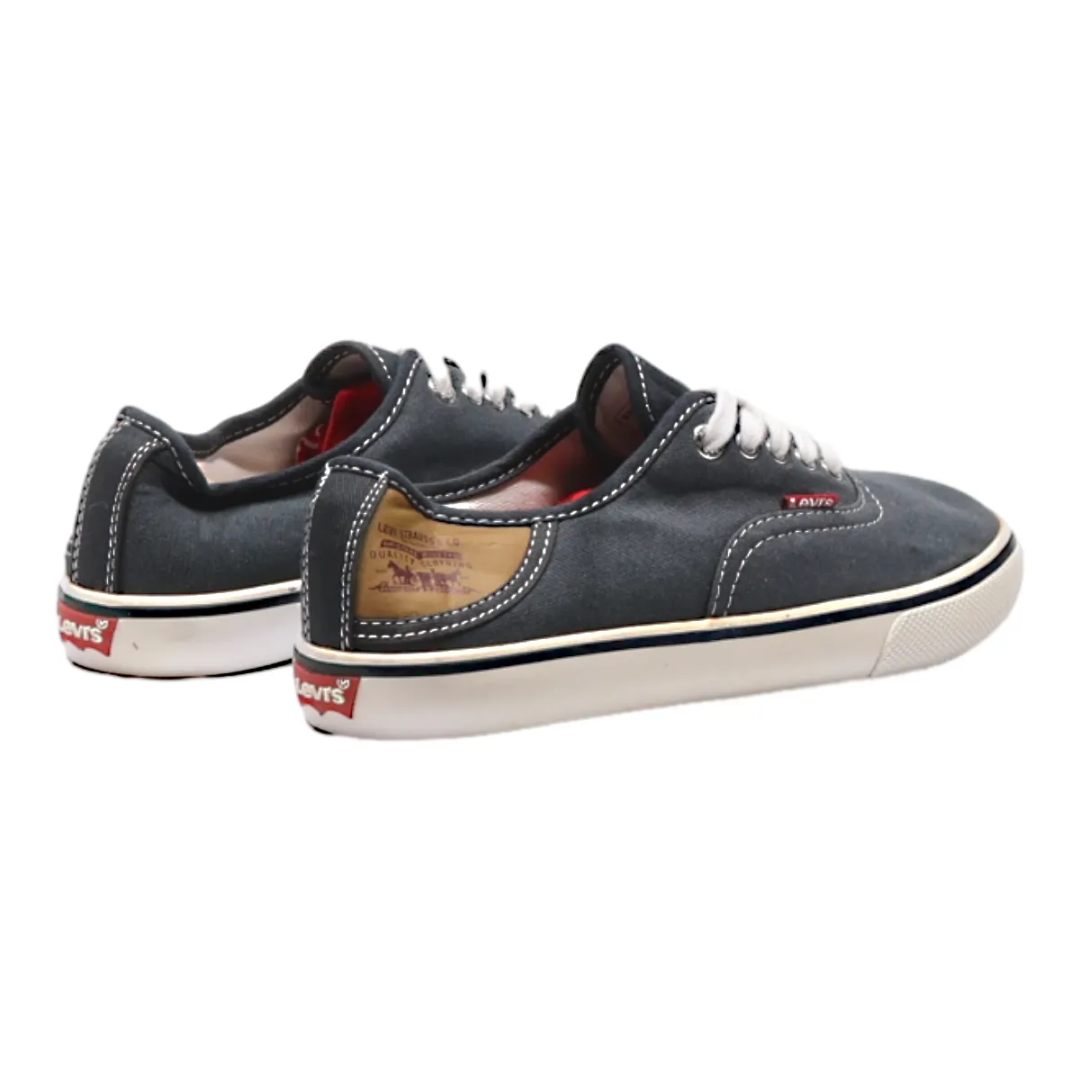 LEVI'S Low Top Trainers Grey Canvas Womens UK 3.5