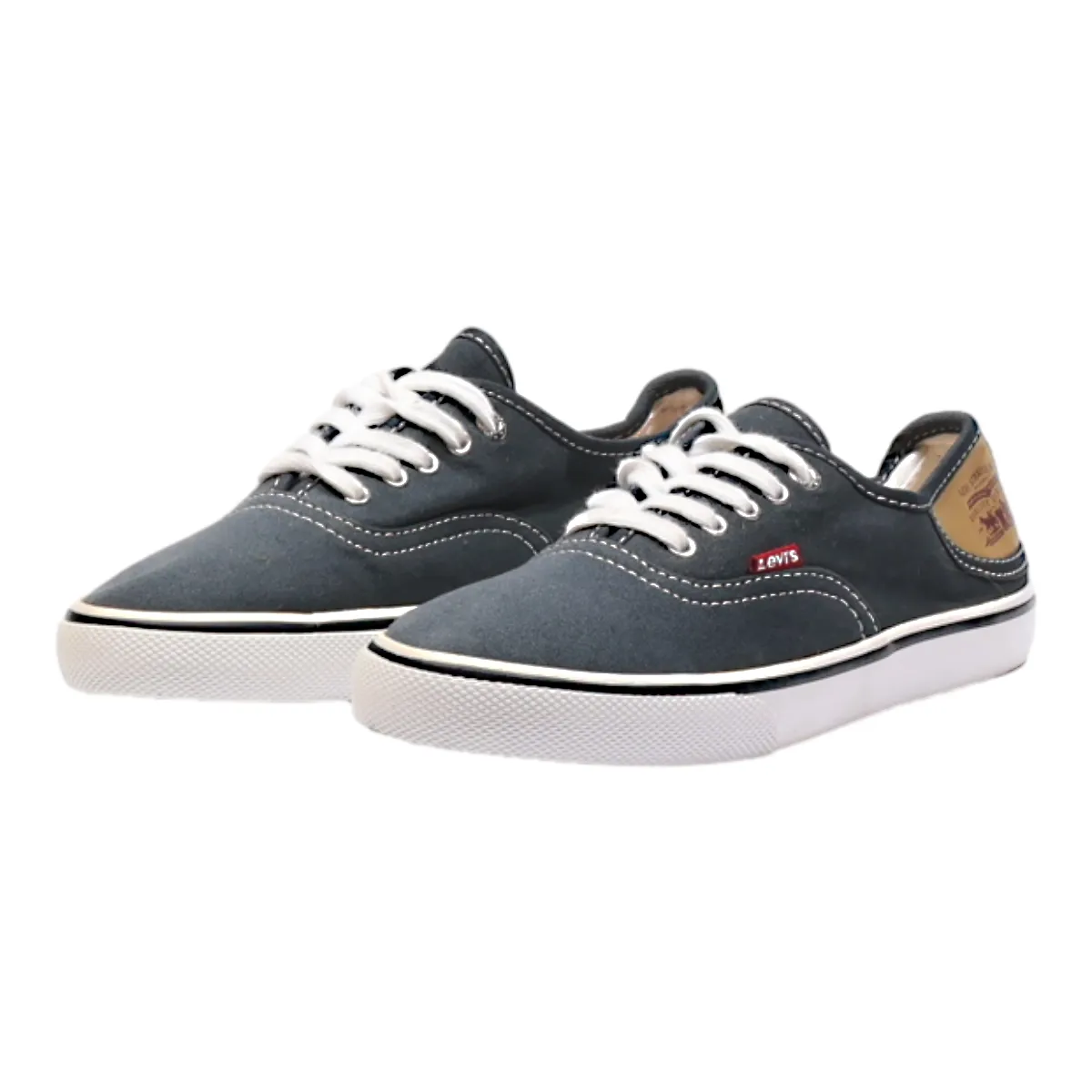 LEVI'S Low Top Trainers Grey Canvas Womens UK 3.5