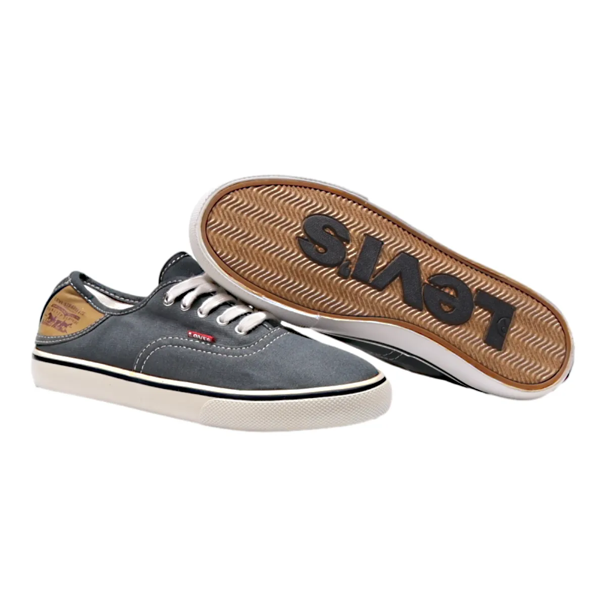 LEVI'S Low Top Trainers Grey Canvas Womens UK 3.5