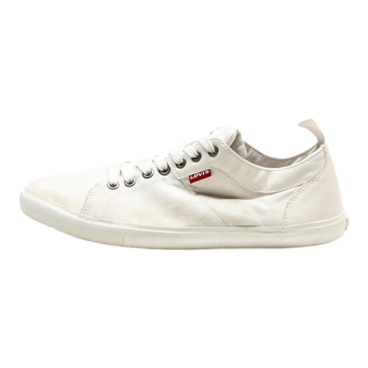 LEVI'S Low Top Trainers White Canvas Mens UK 6.5