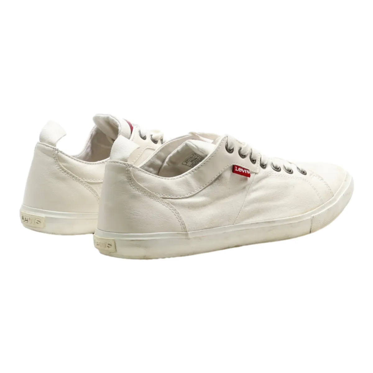 LEVI'S Low Top Trainers White Canvas Mens UK 6.5