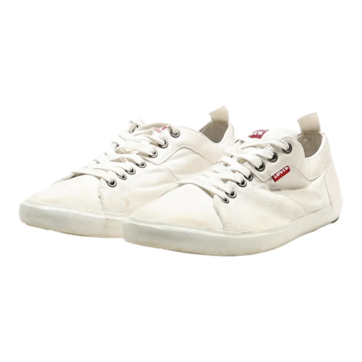 LEVI'S Low Top Trainers White Canvas Mens UK 6.5