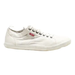 LEVI'S Low Top Trainers White Canvas Mens UK 6.5