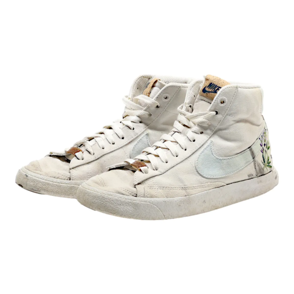 NIKE Blazer Mid 77 High Top Trainers White Canvas Womens UK 6