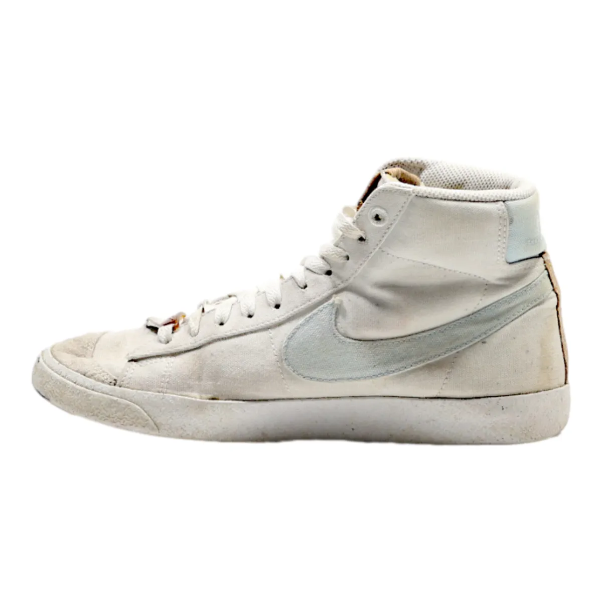 NIKE Blazer Mid 77 High Top Trainers White Canvas Womens UK 6
