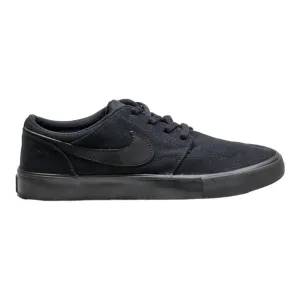 NIKE Low Top Trainers Black Canvas Boys UK 5.5