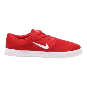 NIKE Portmore Low Top Trainers Red Canvas Mens UK 10