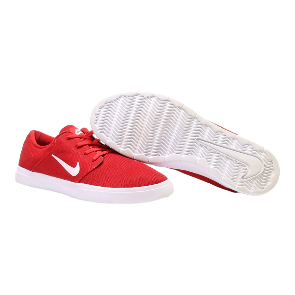 NIKE Portmore Low Top Trainers Red Canvas Mens UK 10