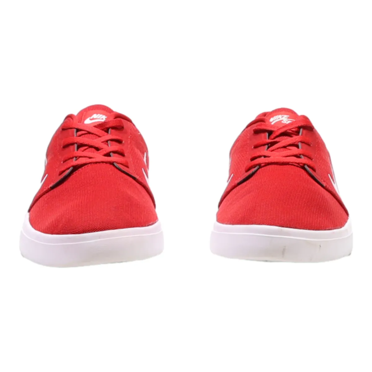 NIKE Portmore Low Top Trainers Red Canvas Mens UK 10