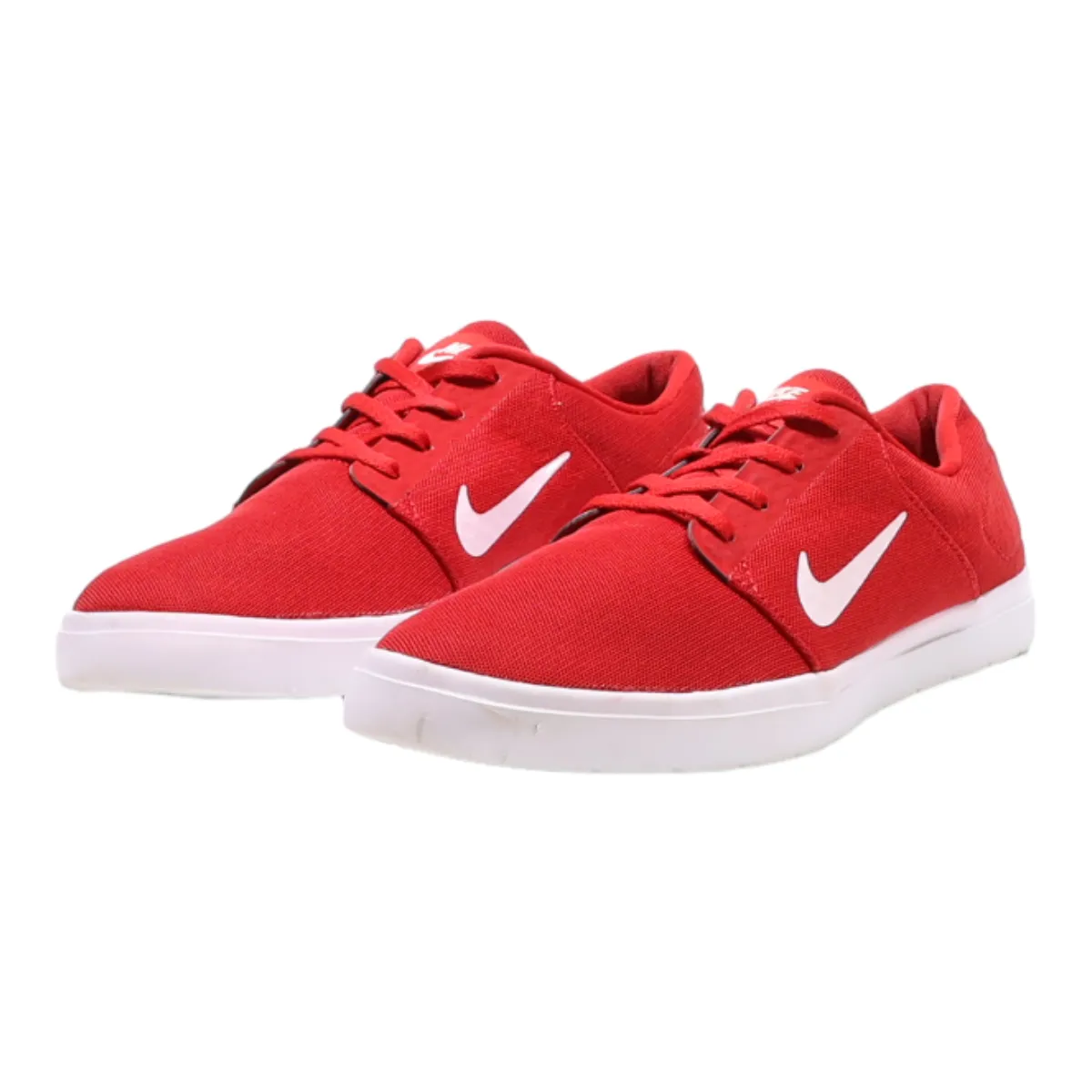 NIKE Portmore Low Top Trainers Red Canvas Mens UK 10