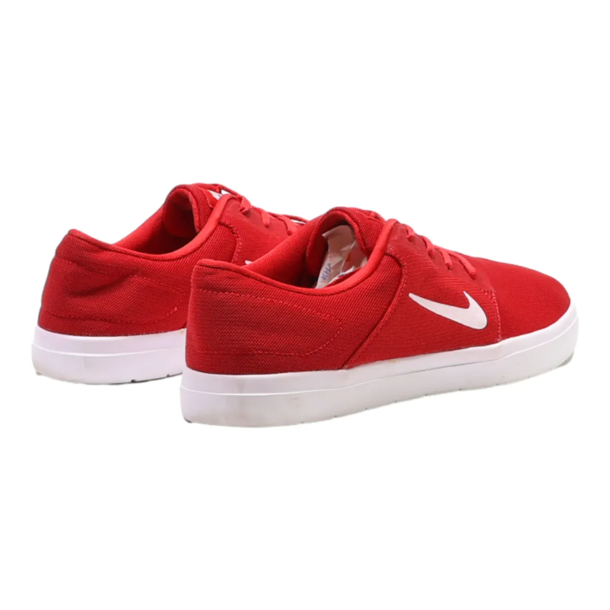 NIKE Portmore Low Top Trainers Red Canvas Mens UK 10