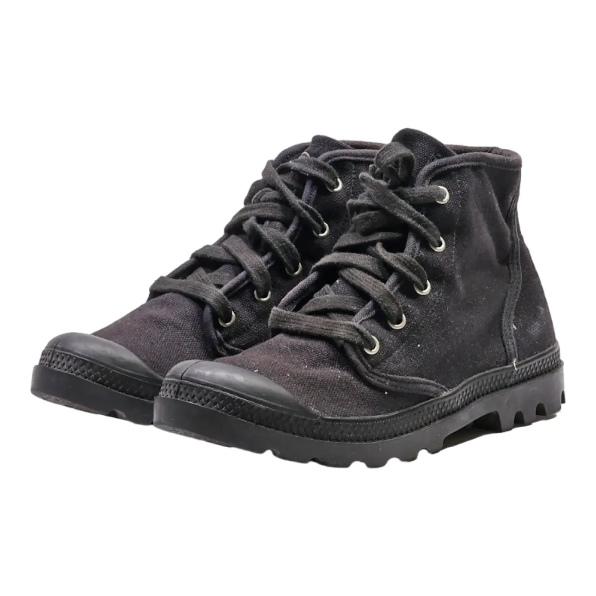 PALLADIUM Ankle Boots Black Canvas Womens UK 5.5