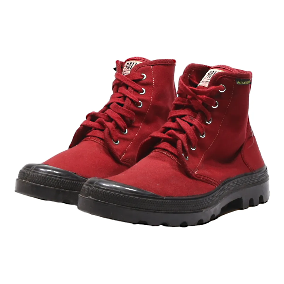PALLADIUM High Top Trainers Red Canvas Mens UK 9.5