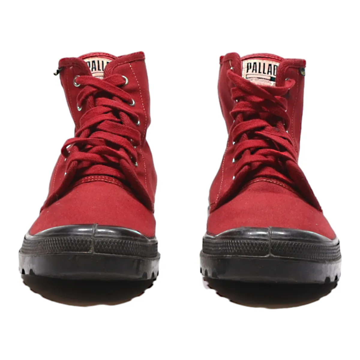 PALLADIUM High Top Trainers Red Canvas Mens UK 9.5