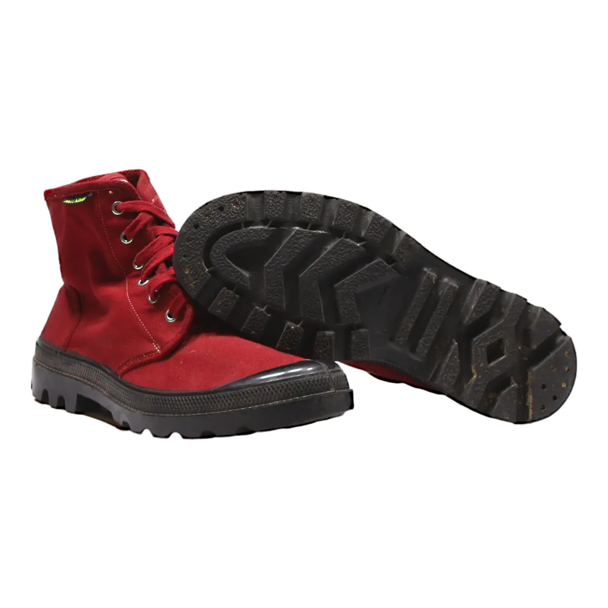 PALLADIUM High Top Trainers Red Canvas Mens UK 9.5