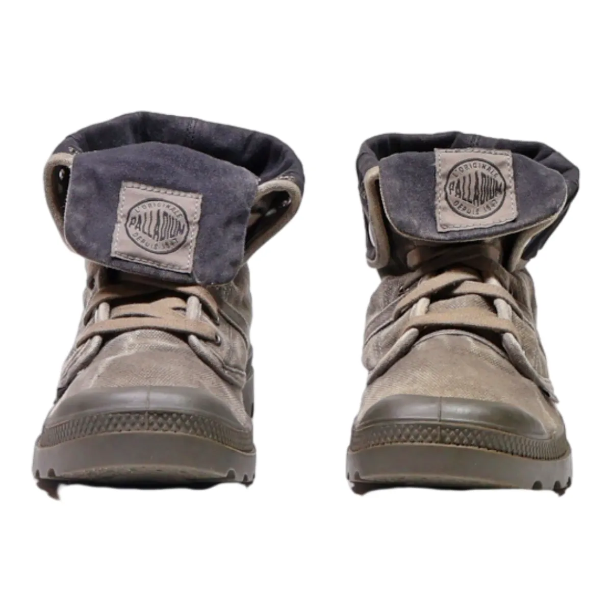 PALLADIUM Lace-Up Boots Grey Canvas Mens UK 8