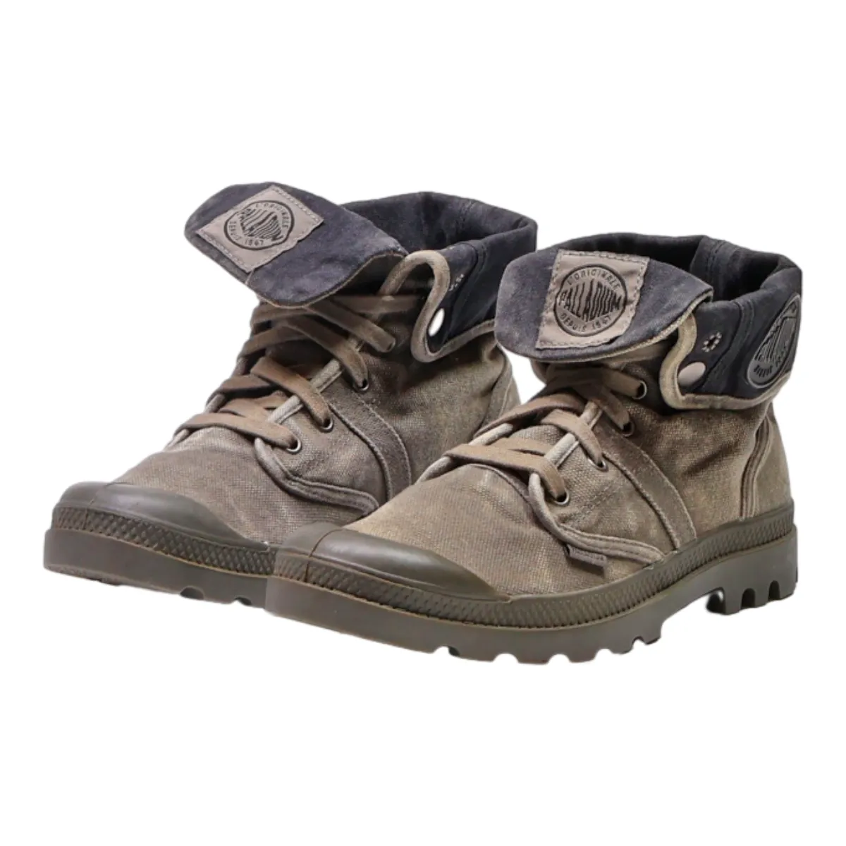 PALLADIUM Lace-Up Boots Grey Canvas Mens UK 8