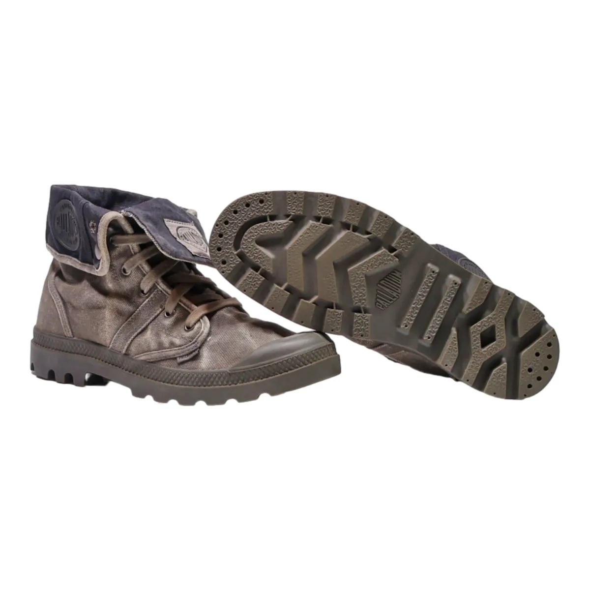 PALLADIUM Lace-Up Boots Grey Canvas Mens UK 8