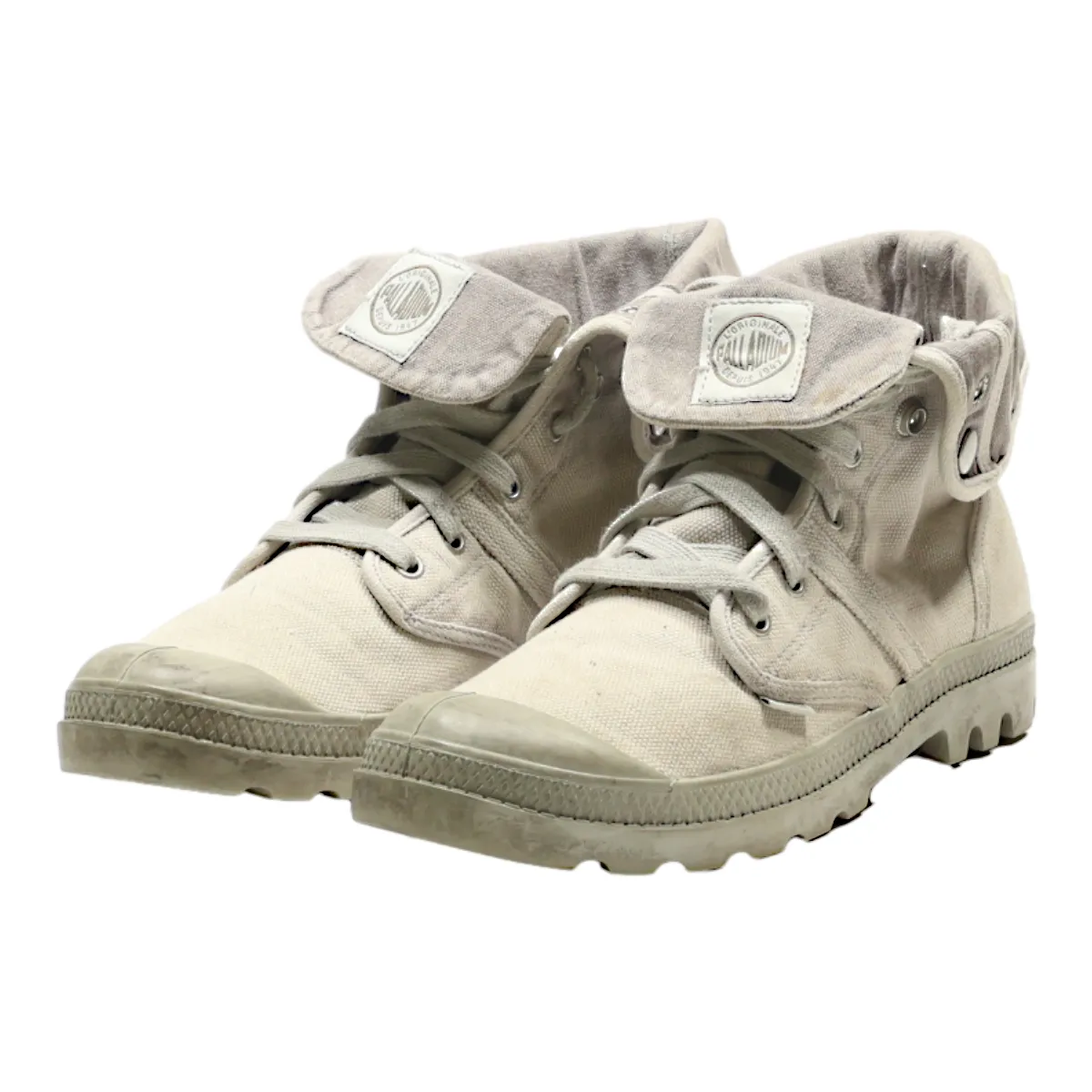 PALLADIUM Lace-Up Boots Grey Canvas Womens UK 8