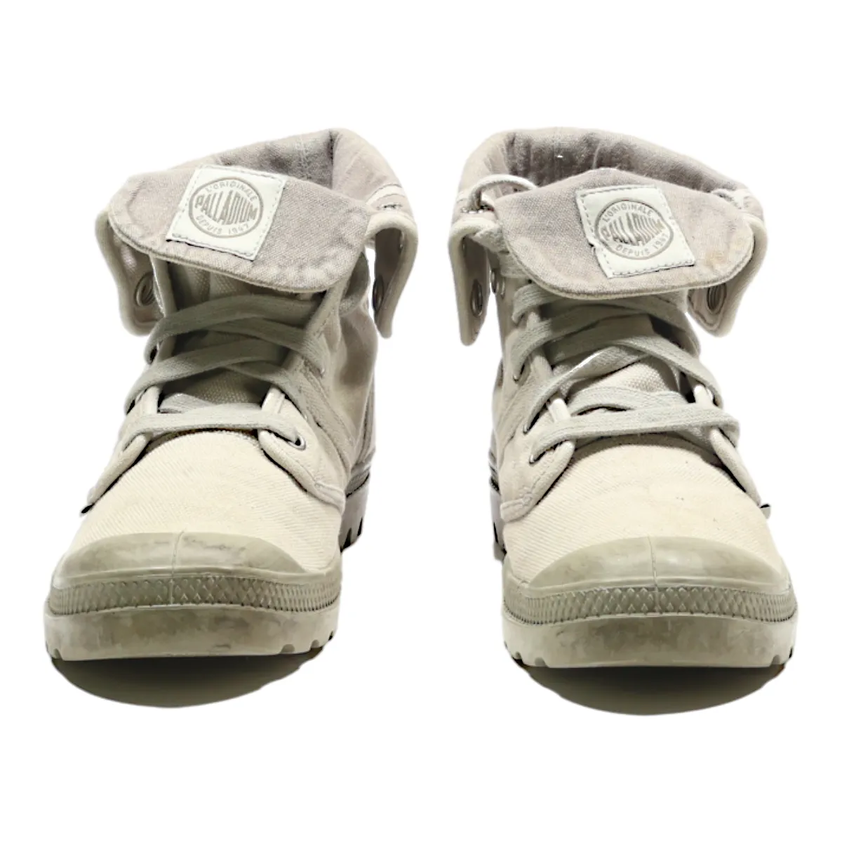 PALLADIUM Lace-Up Boots Grey Canvas Womens UK 8