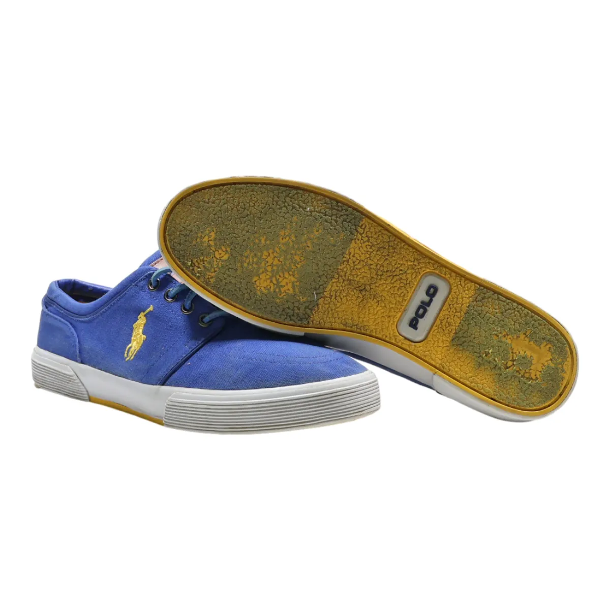POLO RALPH LAUREN Low Top Trainers Blue Canvas Mens UK 9