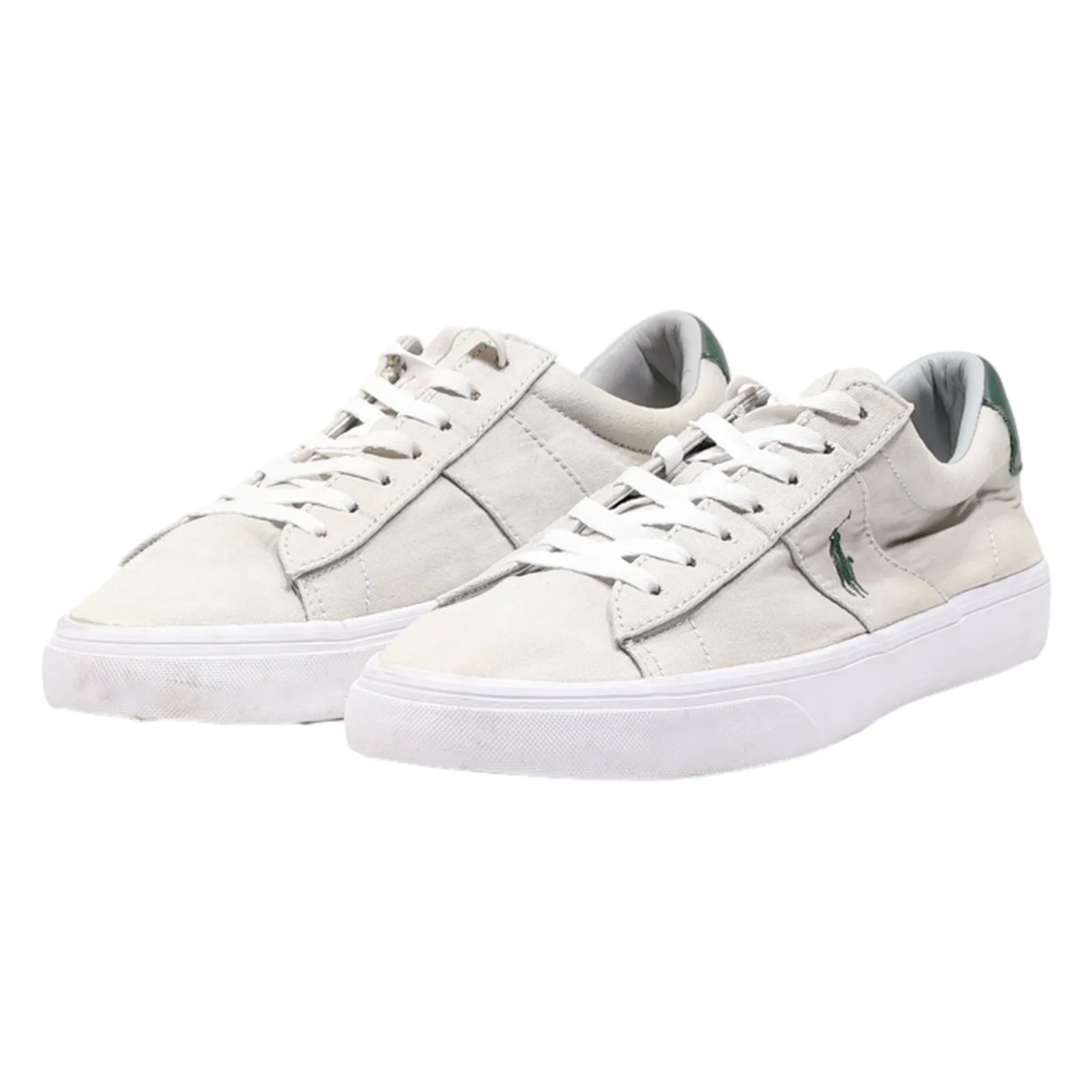 POLO RALPH LAUREN Low Top Trainers Grey Canvas Mens UK 8