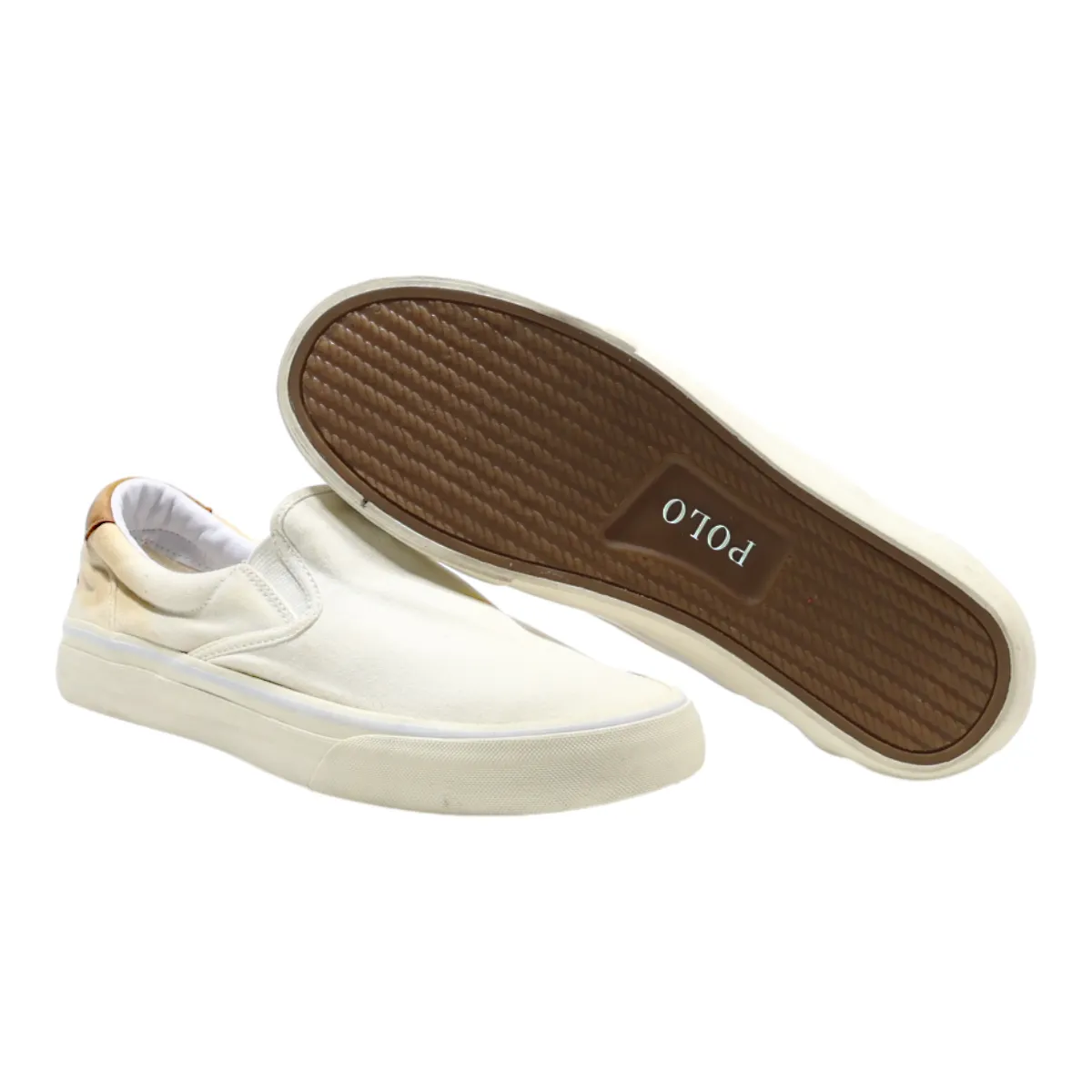 POLO RALPH LAUREN Pump Shoes White Canvas Mens UK 8