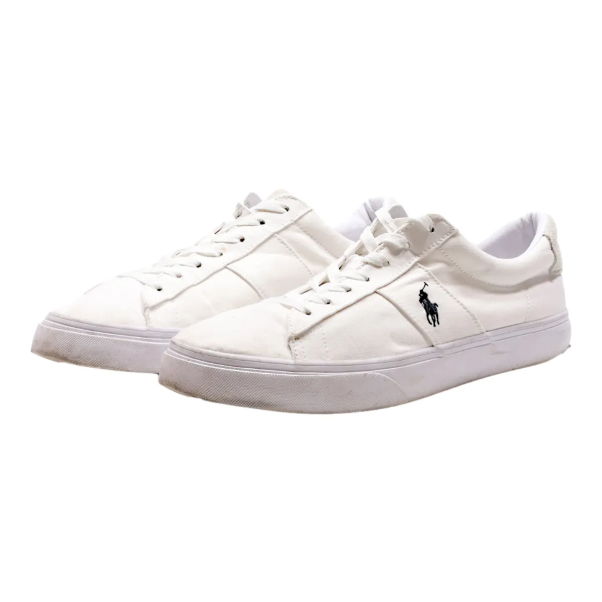 POLO SPORT RALPH LAUREN Low Top Trainers White Canvas Mens UK 10