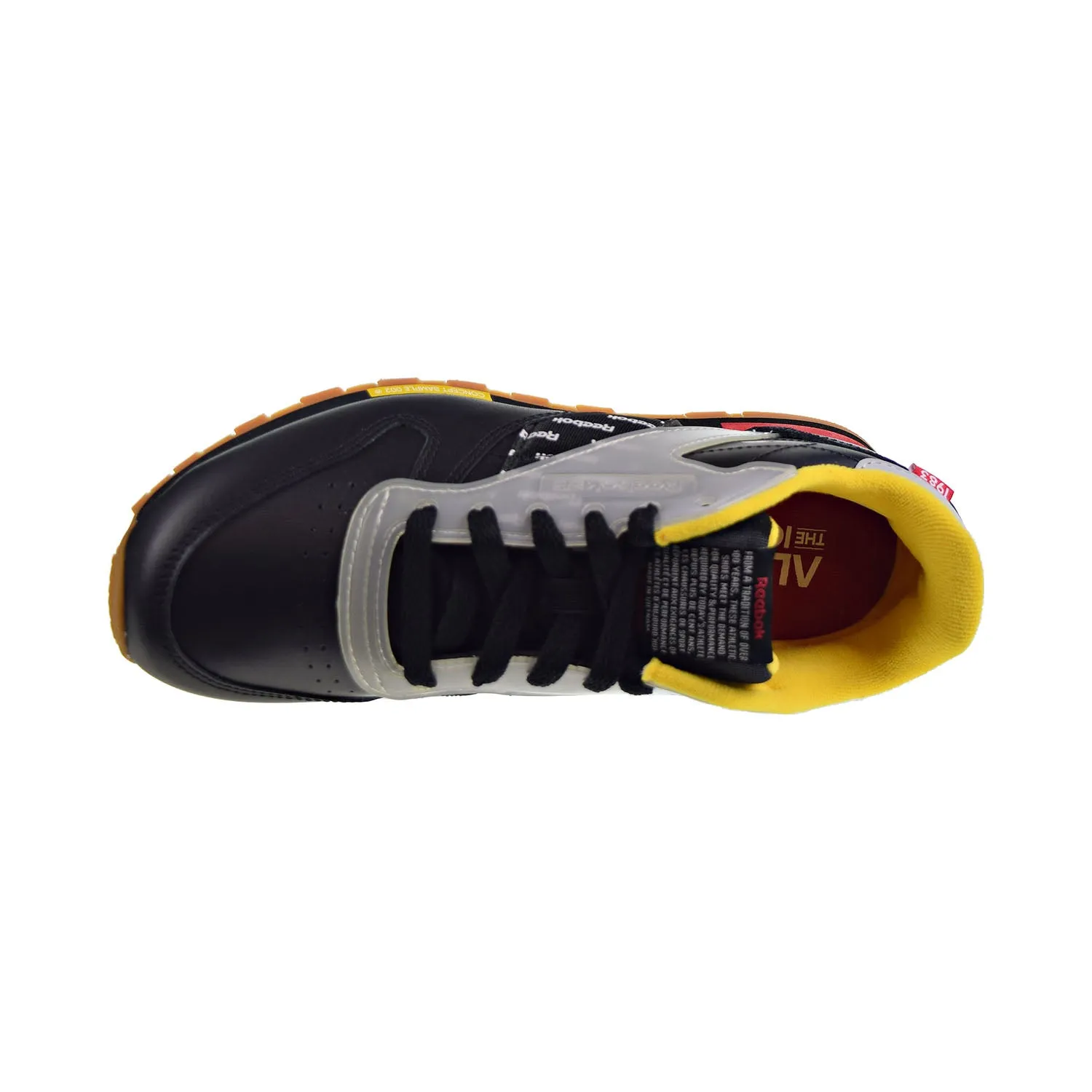 Reebok Classic Leather Altered Big Kids' Shoes Black/Red/Yellow/Grey