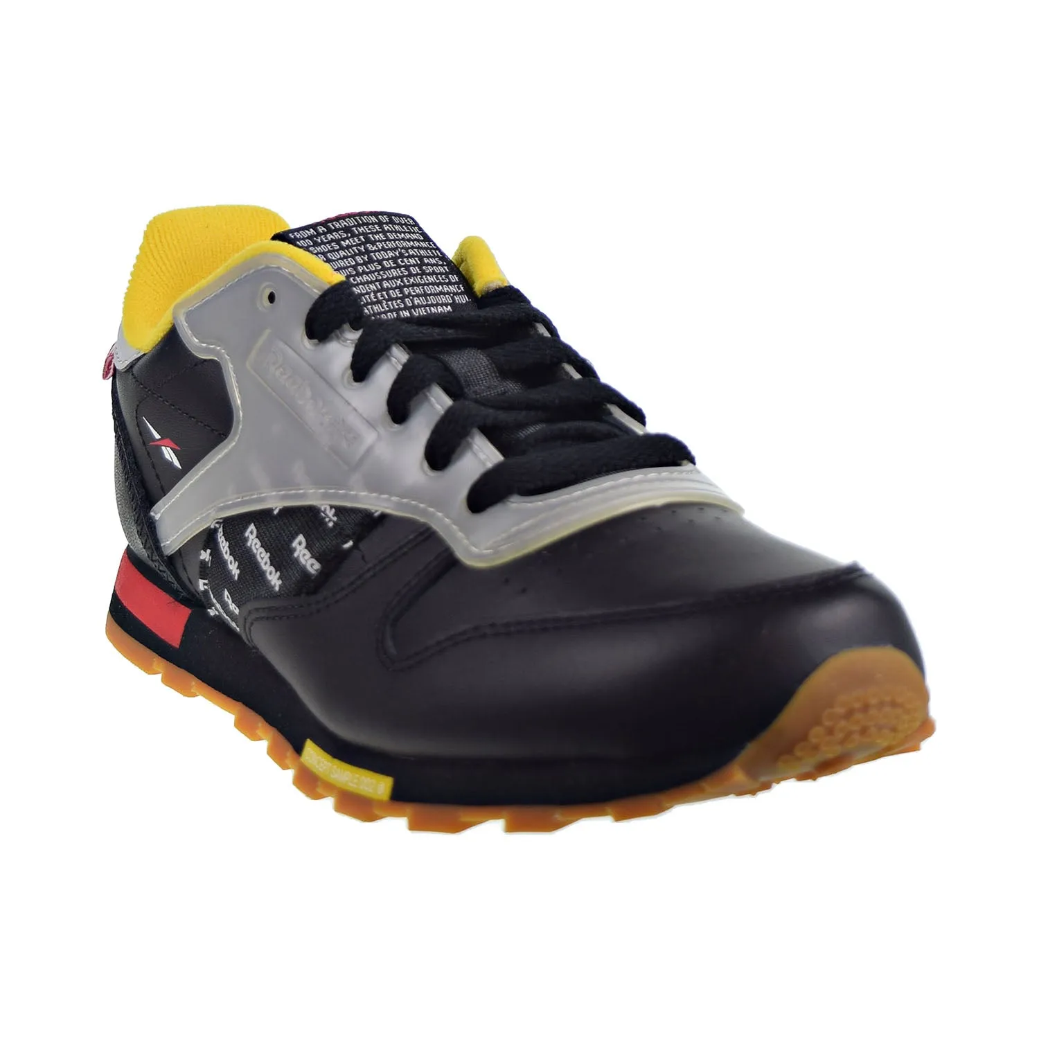 Reebok Classic Leather Altered Big Kids' Shoes Black/Red/Yellow/Grey