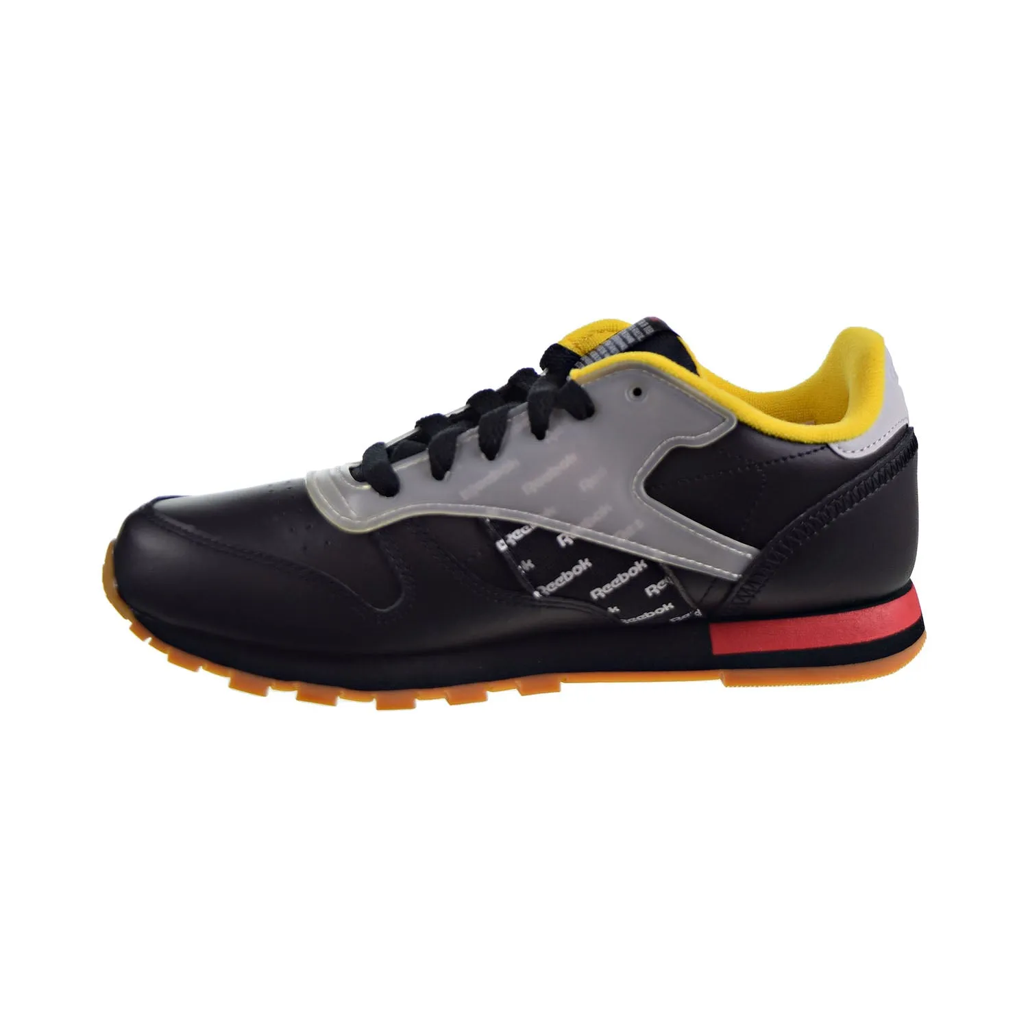 Reebok Classic Leather Altered Big Kids' Shoes Black/Red/Yellow/Grey