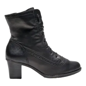 RIEKER Lace-Up Boots Black Canvas Womens UK 4