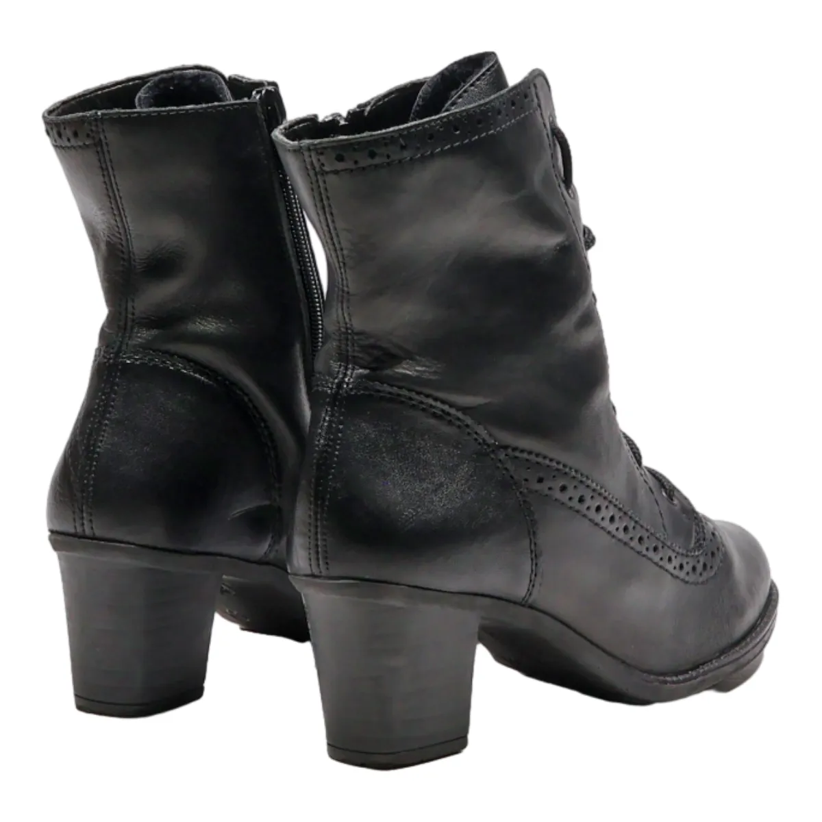 RIEKER Lace-Up Boots Black Canvas Womens UK 4
