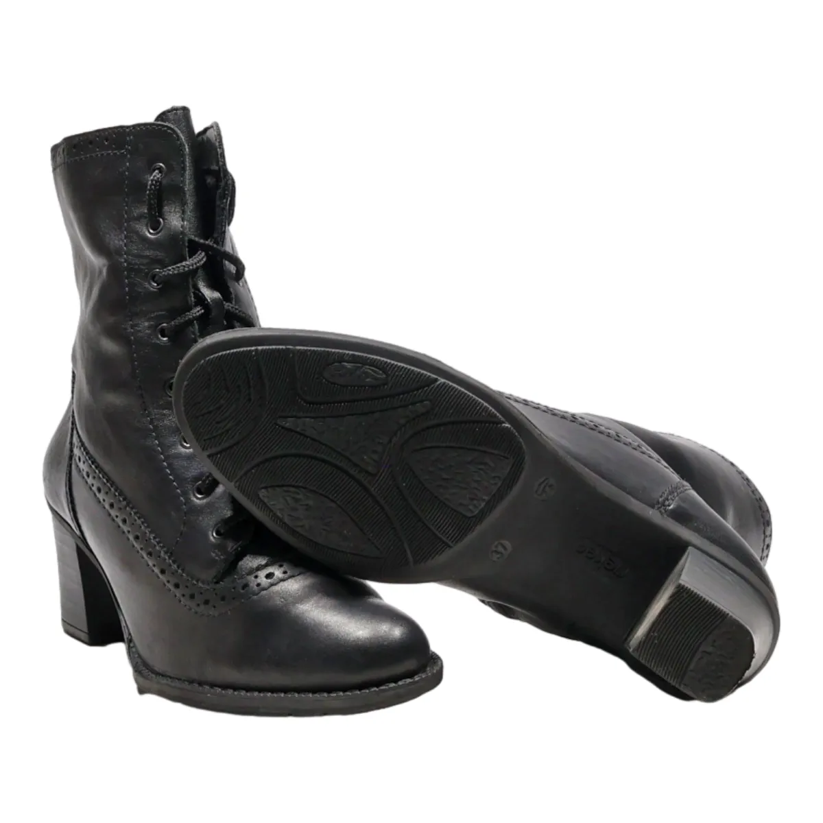 RIEKER Lace-Up Boots Black Canvas Womens UK 4
