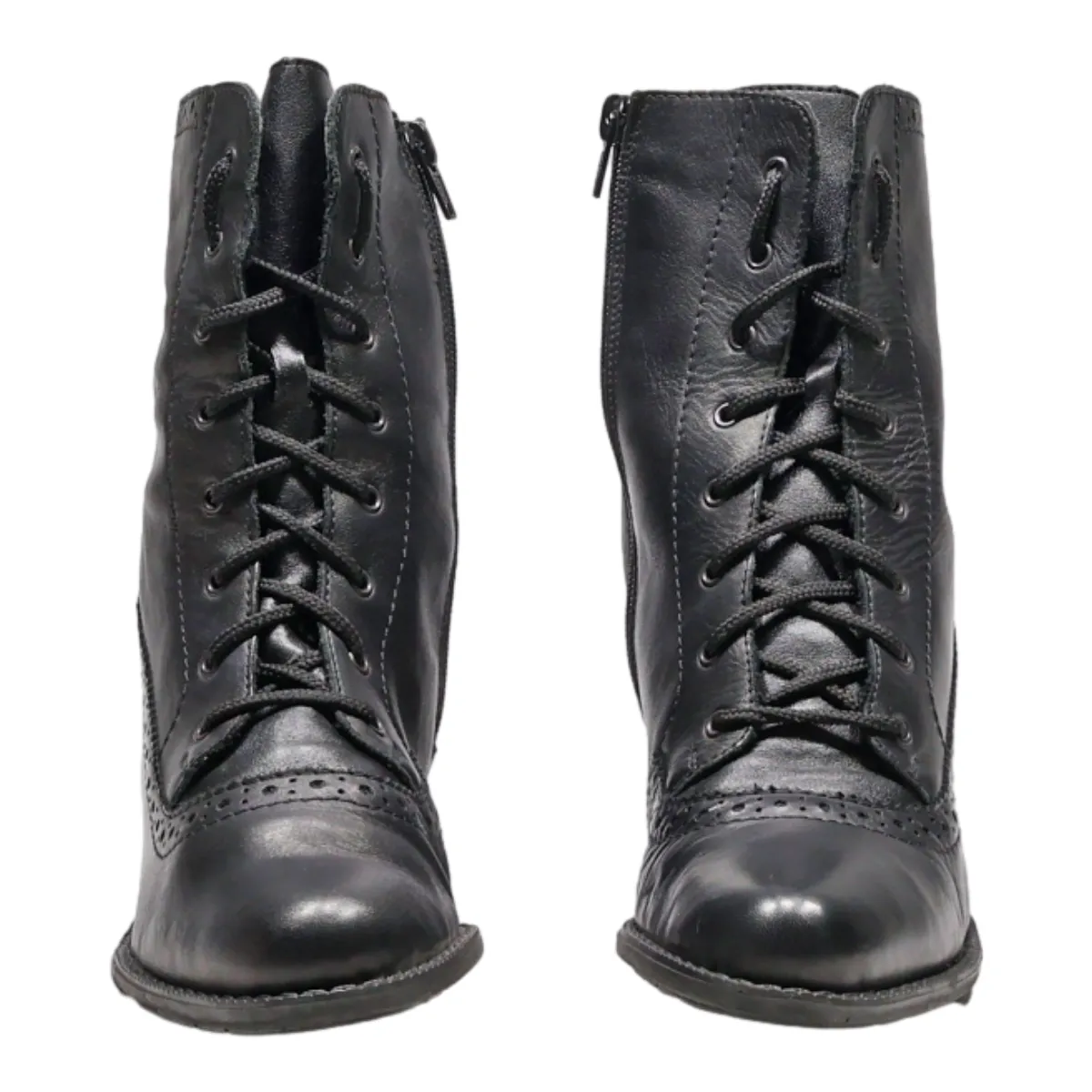 RIEKER Lace-Up Boots Black Canvas Womens UK 4