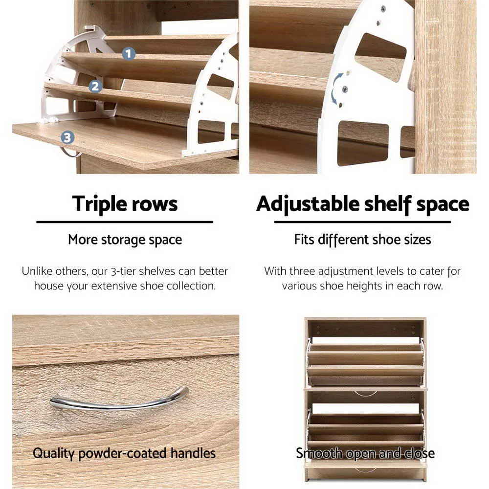 Shoe Cabinet Storage Cupboard 24 Pairs