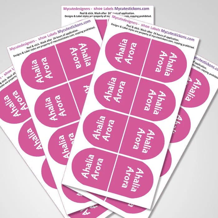 Shoe Labels Pack - Solid Pink