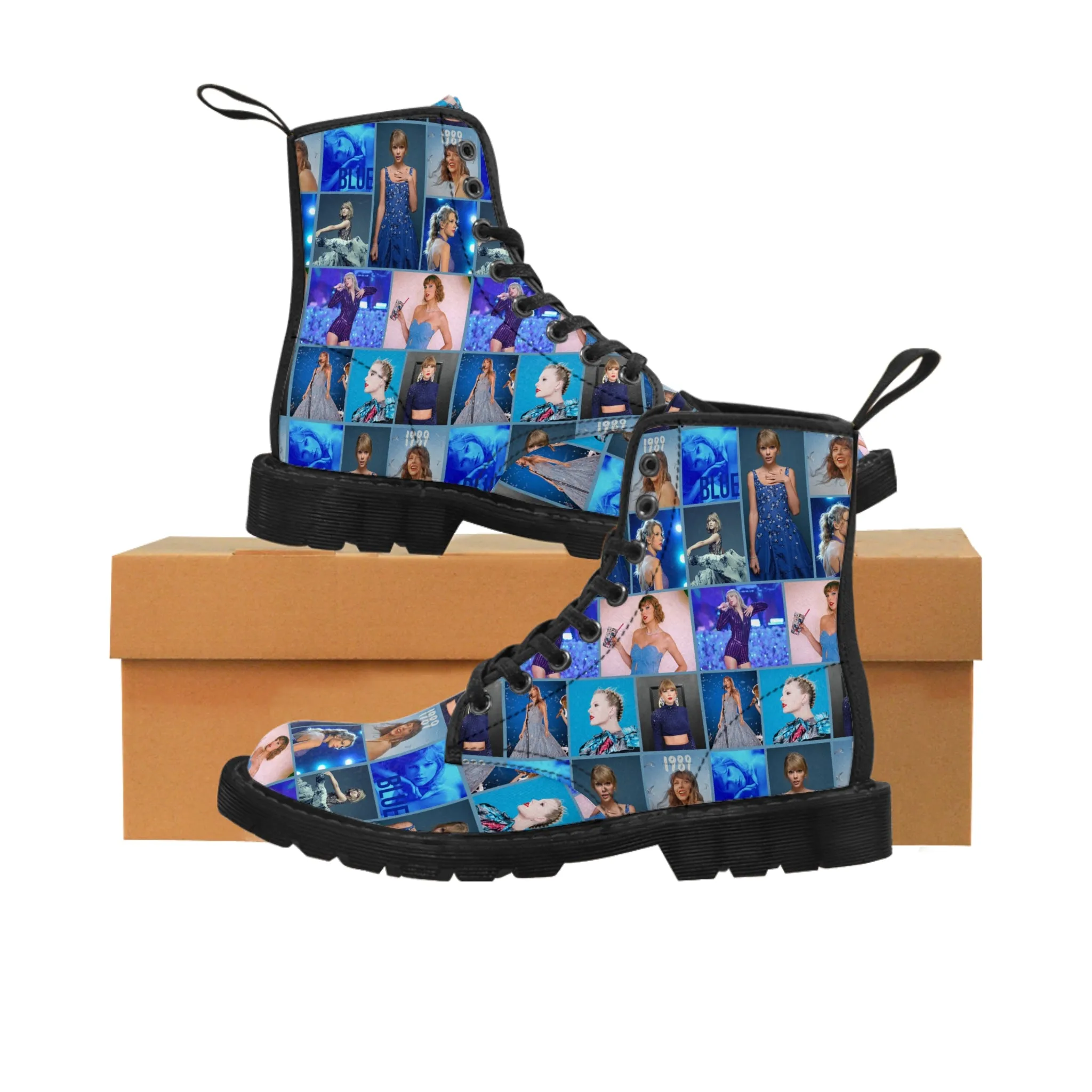 Taylor Swift Blue Dreams Canvas Boots for Swiftie Women
