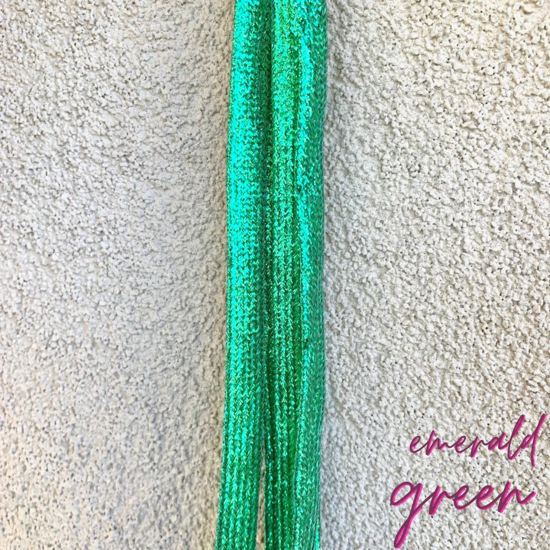 Team Spirit Shimmer Shoelaces - EMERALD GREEN