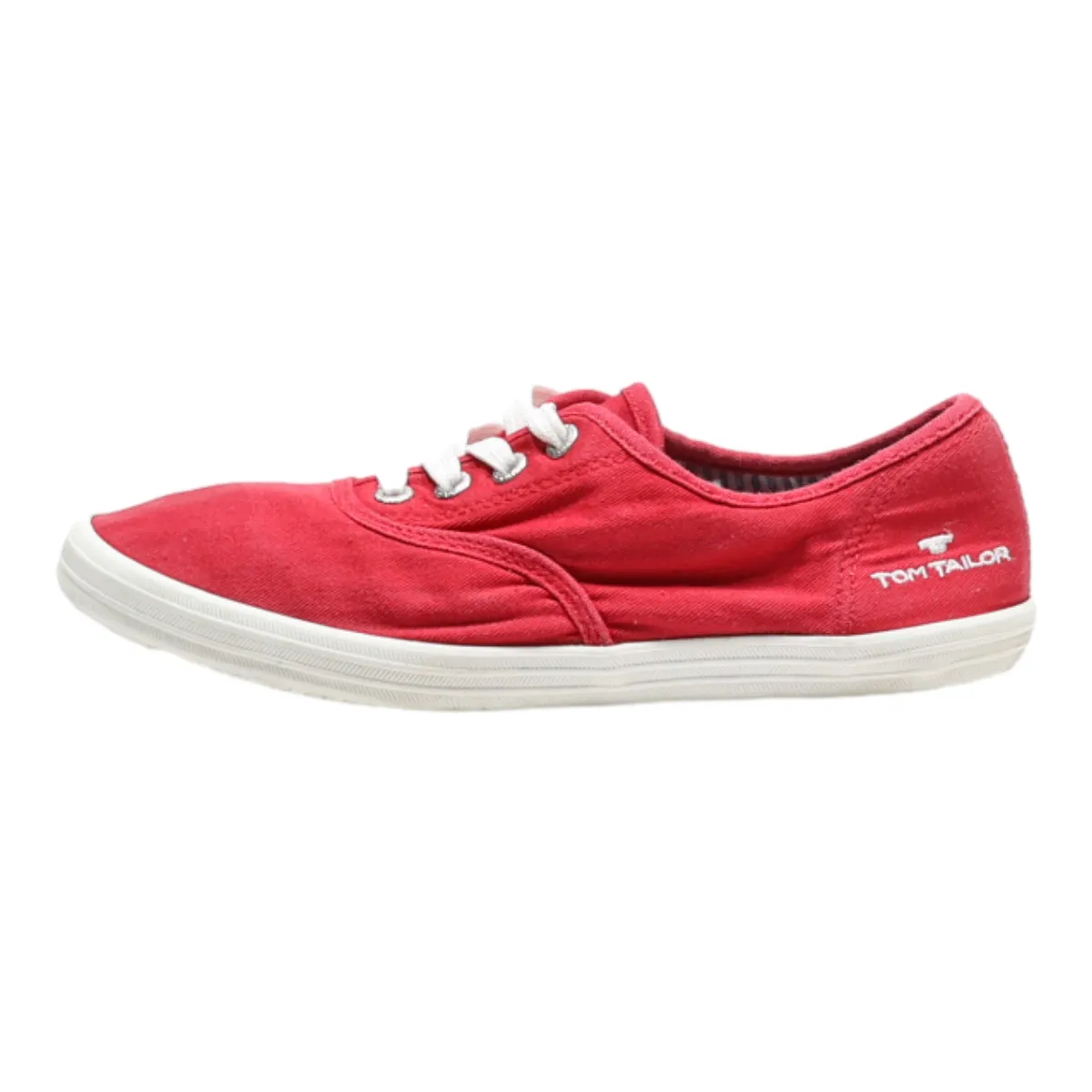 TOM TAILOR Low Top Trainers Red Canvas Womens UK 4