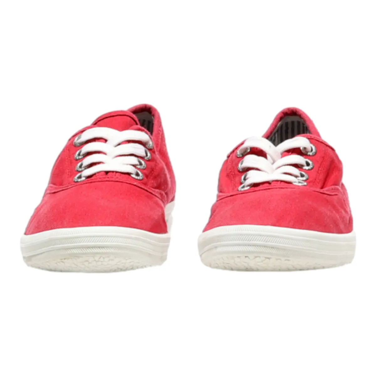 TOM TAILOR Low Top Trainers Red Canvas Womens UK 4