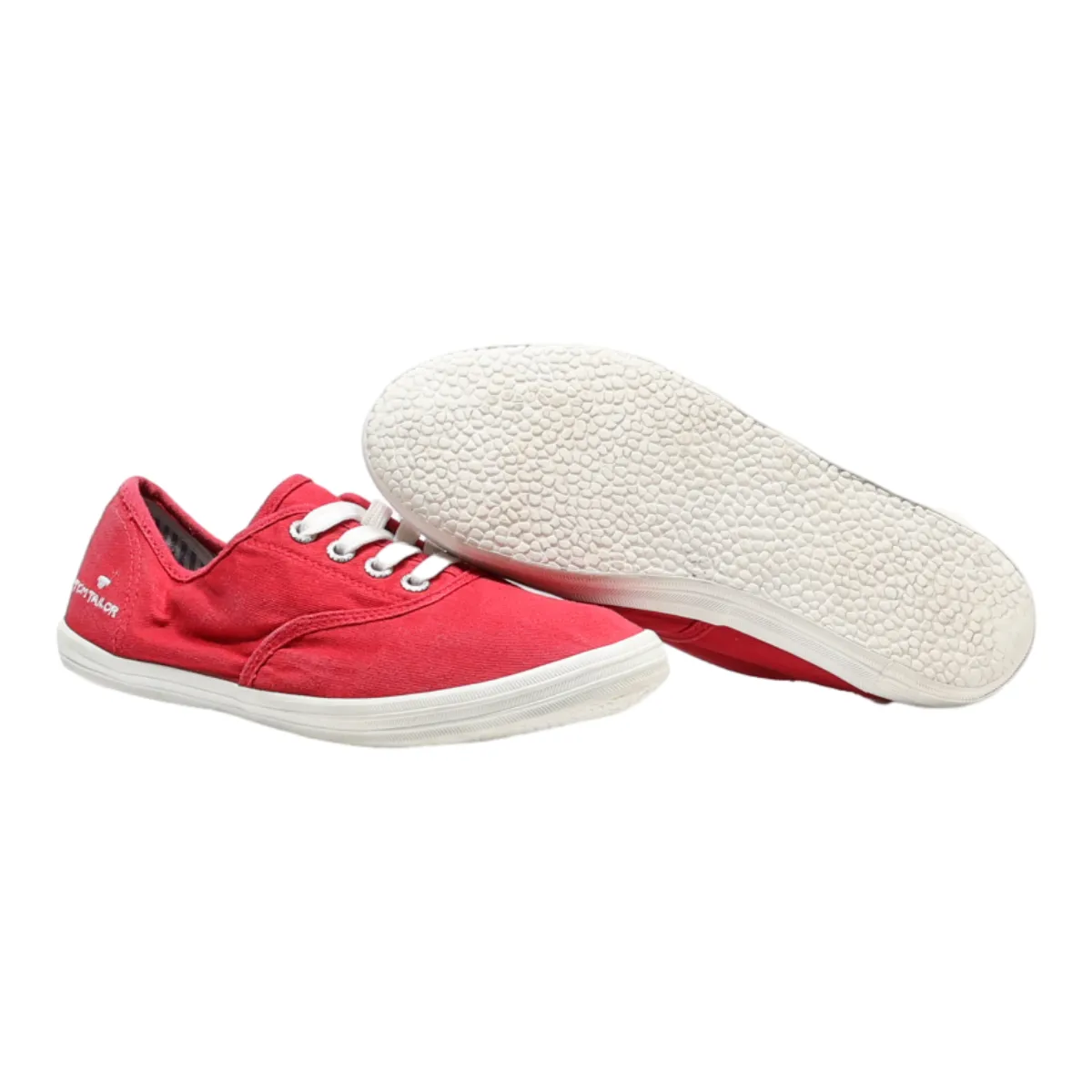 TOM TAILOR Low Top Trainers Red Canvas Womens UK 4
