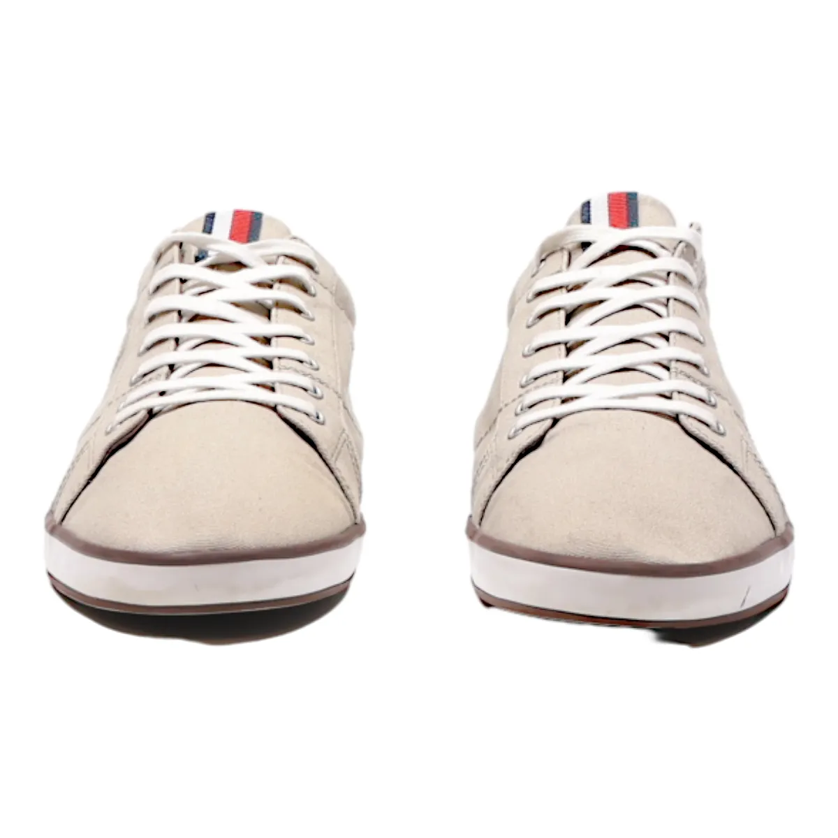 TOMMY HILFIGER Low Top Trainers Beige Canvas Mens UK 10
