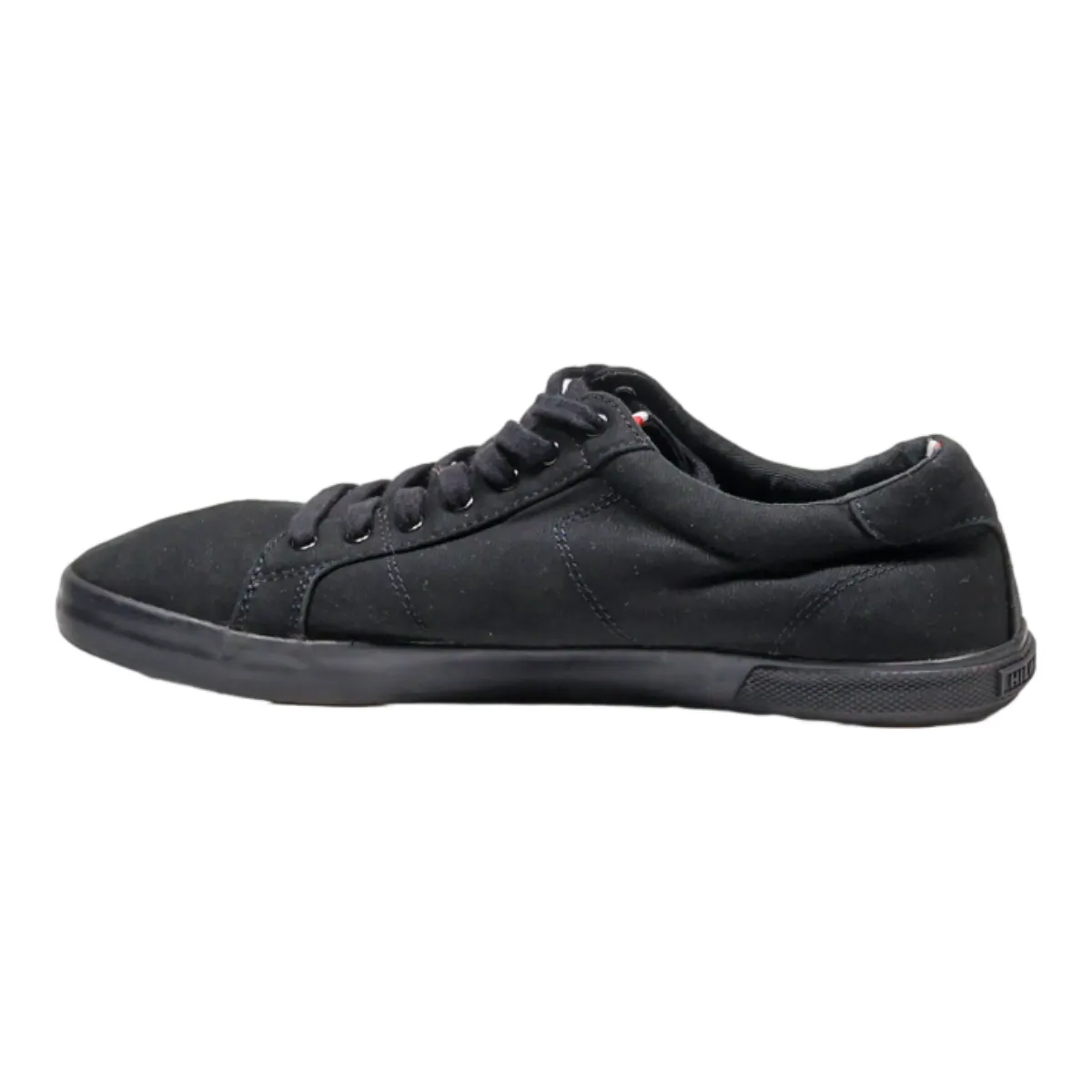 TOMMY HILFIGER Low Top Trainers Black Canvas Mens UK 10