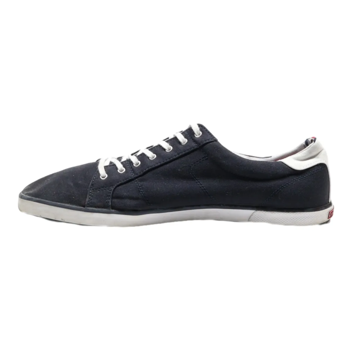 TOMMY HILFIGER Low Top Trainers Black Canvas Mens UK 12