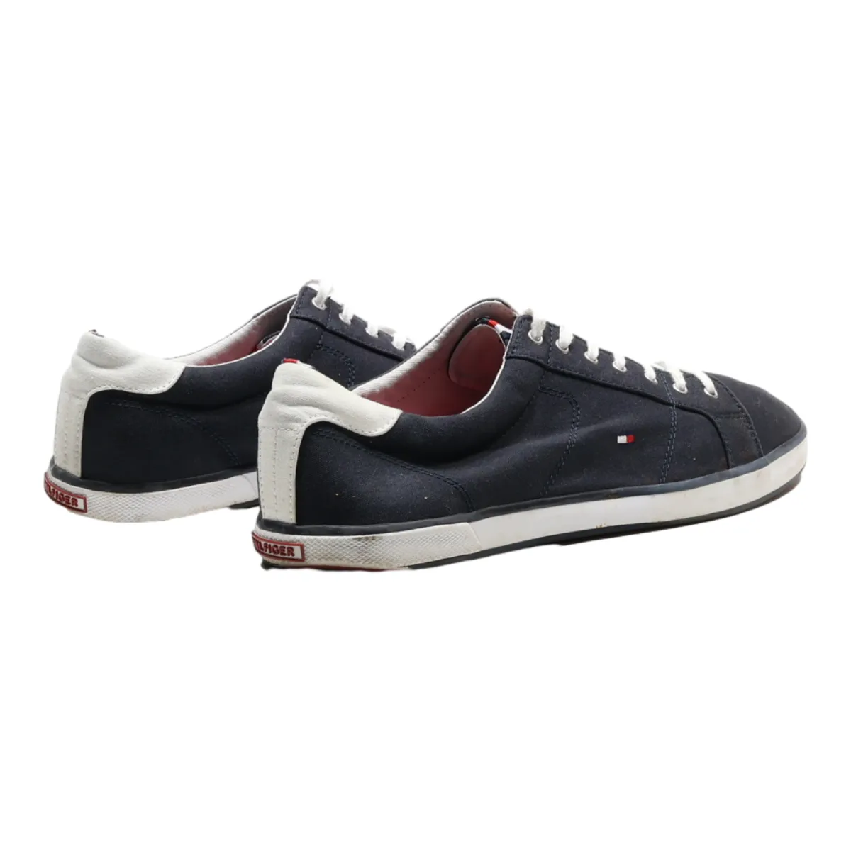 TOMMY HILFIGER Low Top Trainers Black Canvas Mens UK 12