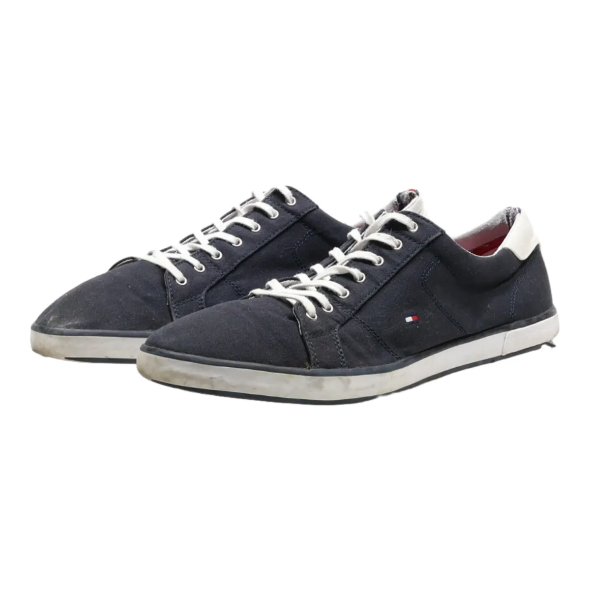 TOMMY HILFIGER Low Top Trainers Black Canvas Mens UK 12