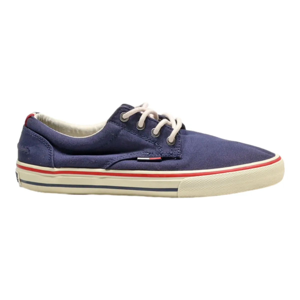 TOMMY HILFIGER Low Top Trainers Blue Canvas Mens UK 7