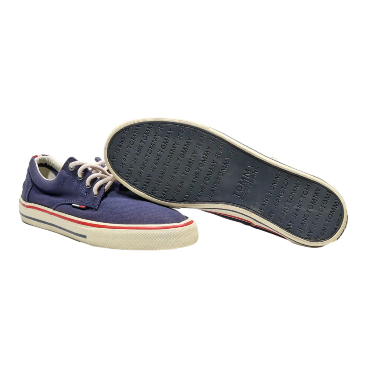 TOMMY HILFIGER Low Top Trainers Blue Canvas Mens UK 7