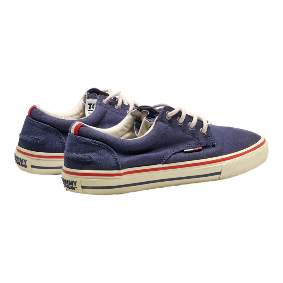 TOMMY HILFIGER Low Top Trainers Blue Canvas Mens UK 7